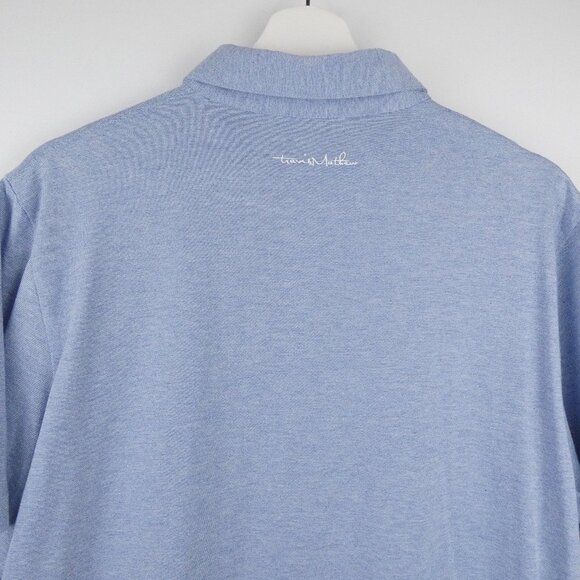 Travis Mathew Polo Golf Shirt Short Sleeve Mens Large Blue Pima Cotton Collared - Picture 8 of 15